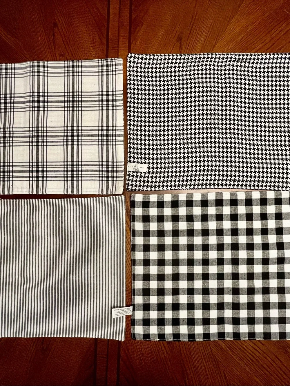 Autumn Fall Buffalo Check & Plaid Cloth Placemats Artisan de Luxe Farm Cottage